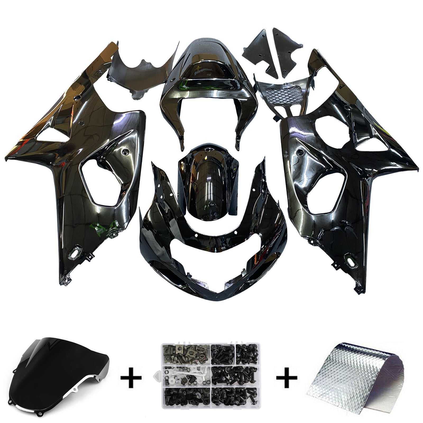 Kit de carénage noir Amotopart Suzuki 2000-2002 GSXR1000