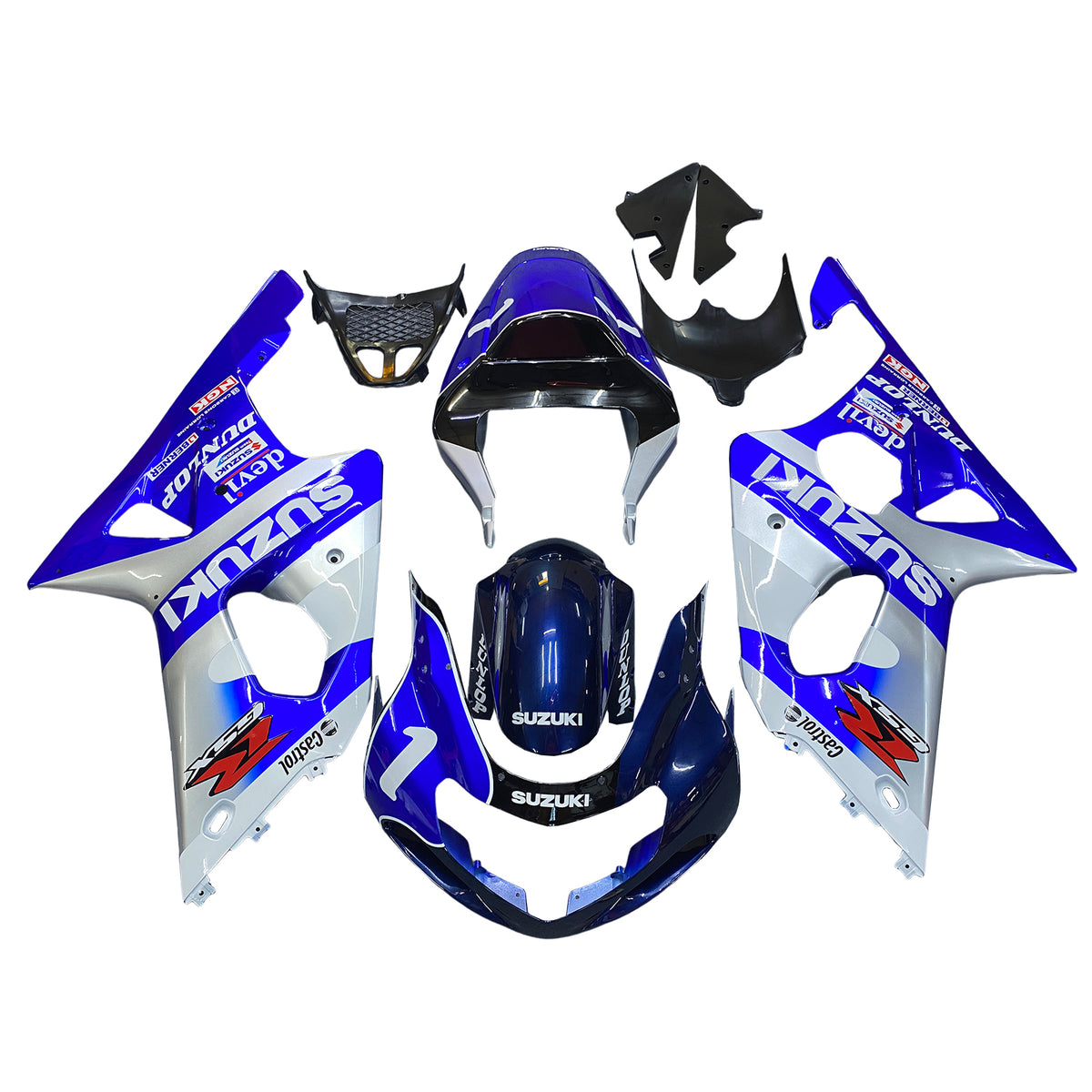 Kit carena Amotopart Suzuki 2000-2002 GSXR1000 bianco blu