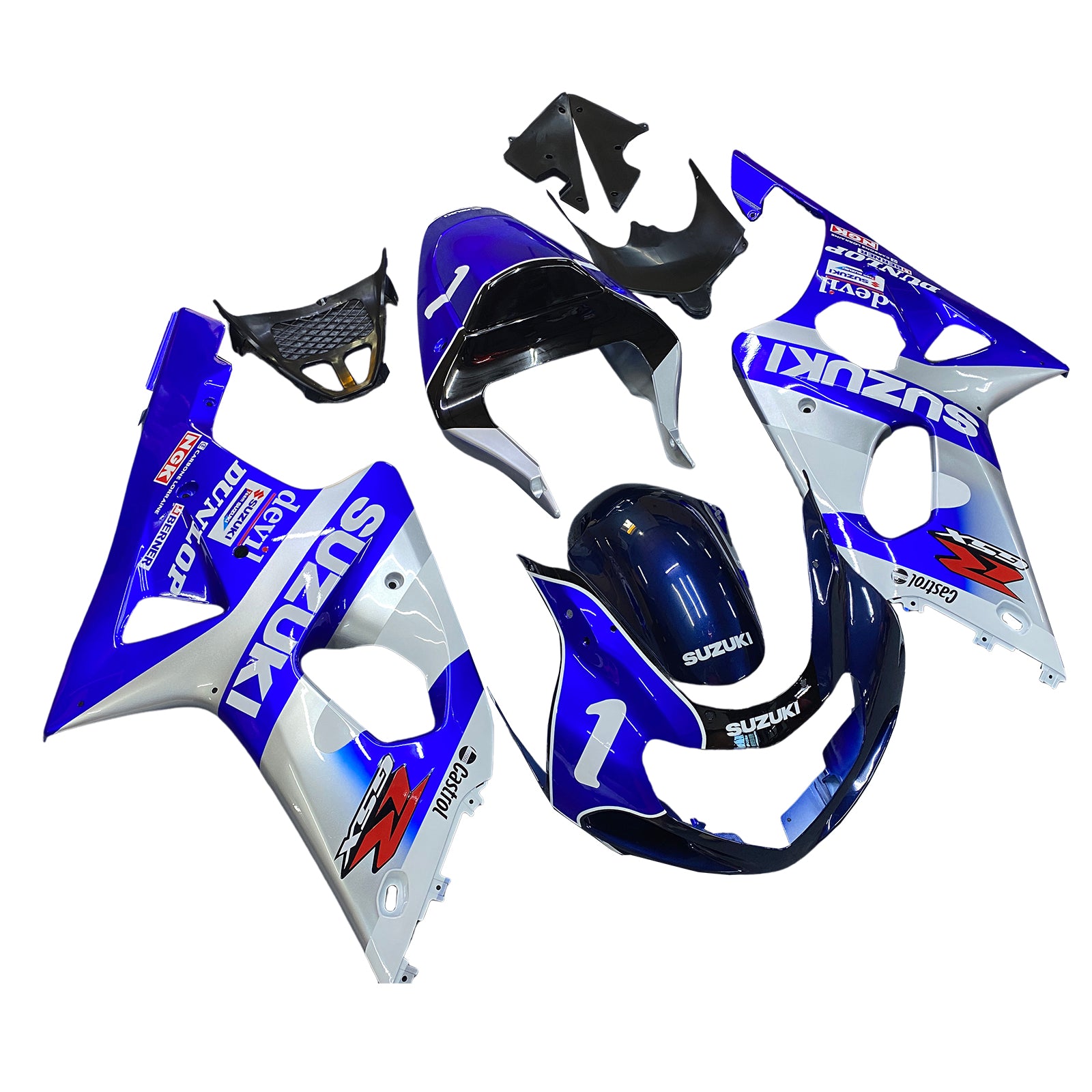 Kit carena Amotopart Suzuki 2000-2002 GSXR1000 bianco blu