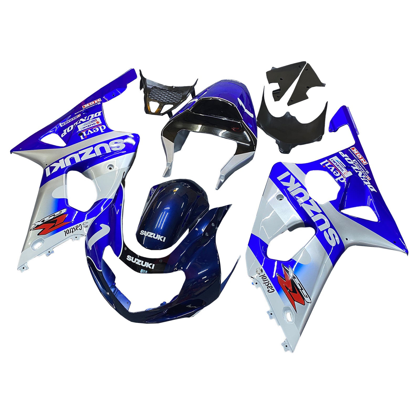 Kit carena Amotopart Suzuki 2000-2002 GSXR1000 bianco blu