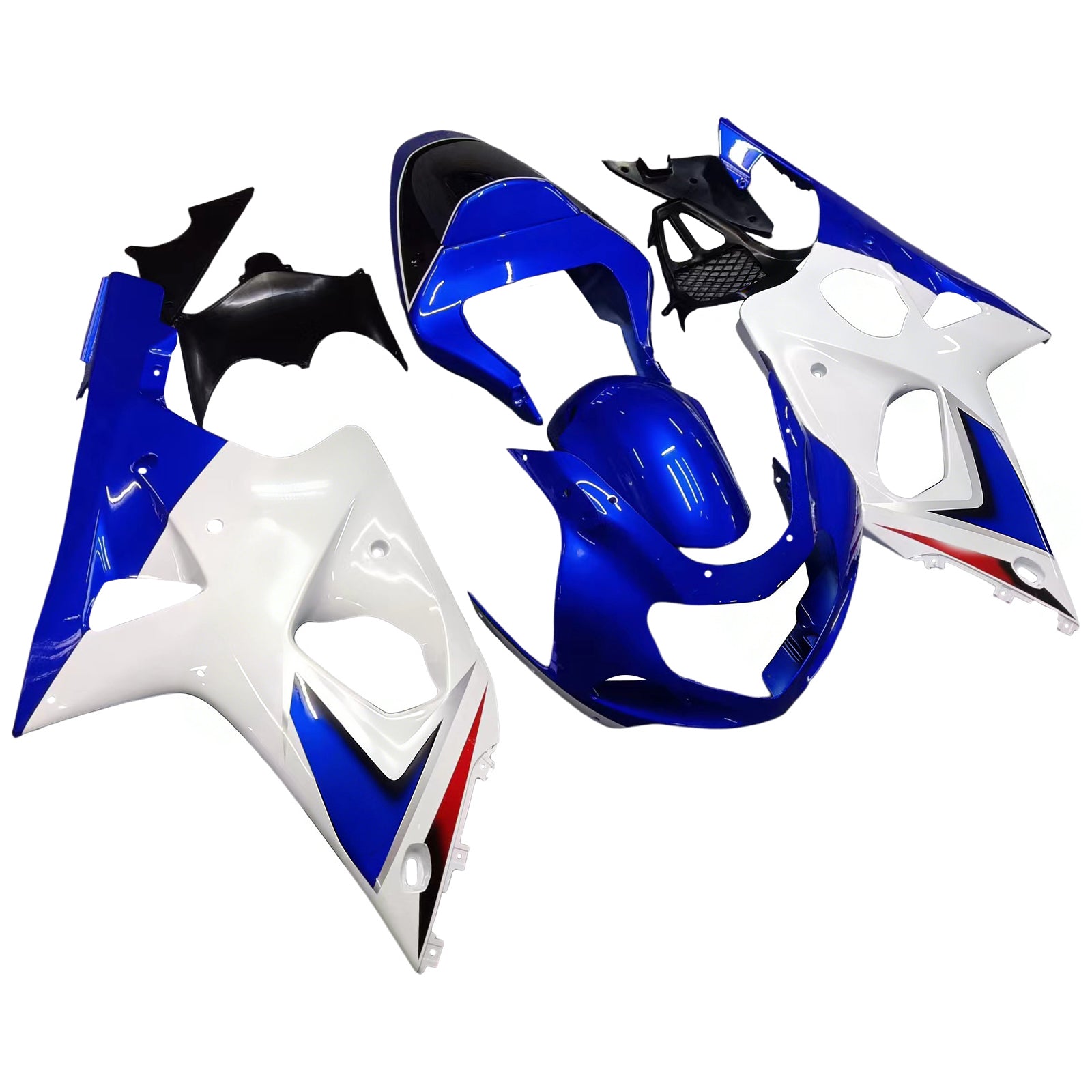 Amotopart Suzuki 2000-2002 GSXR1000 Blue with White Fairing Kit