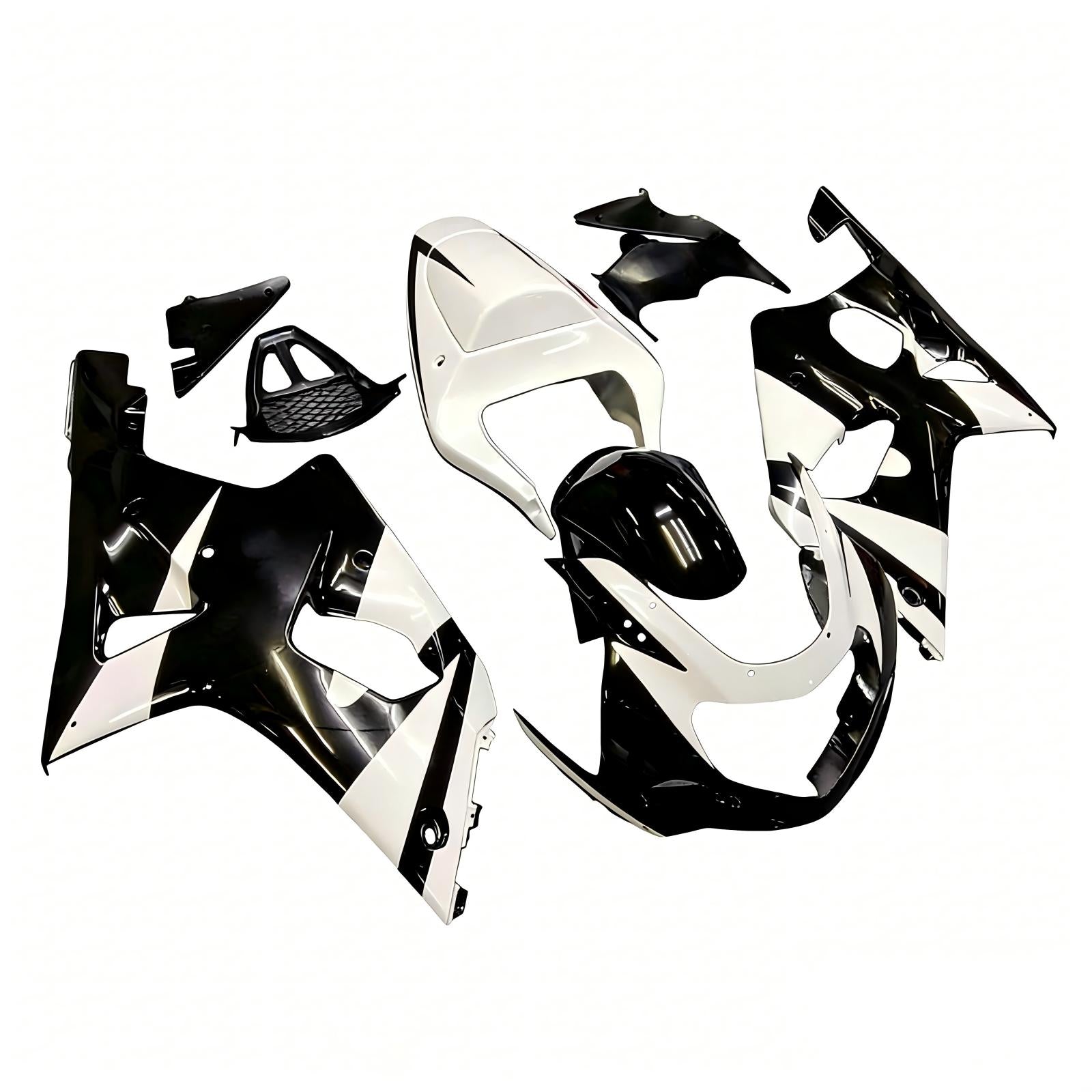 Amotopart Suzuki 2000-2002 GSXR1000 Wit Black Fairing Kit