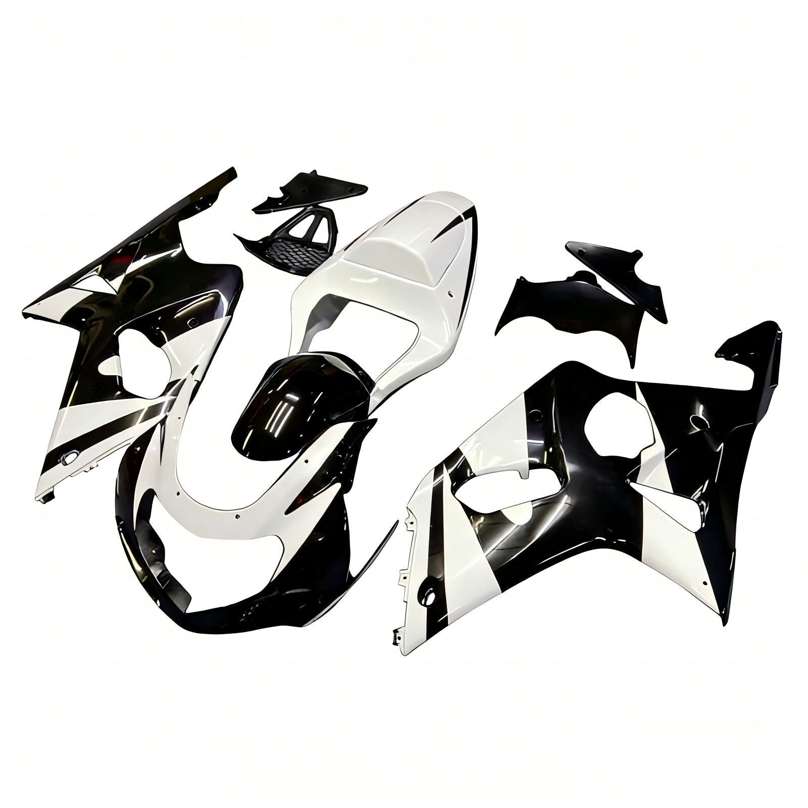 Amotopart Suzuki 2000-2002 GSXR1000 Wit Black Fairing Kit