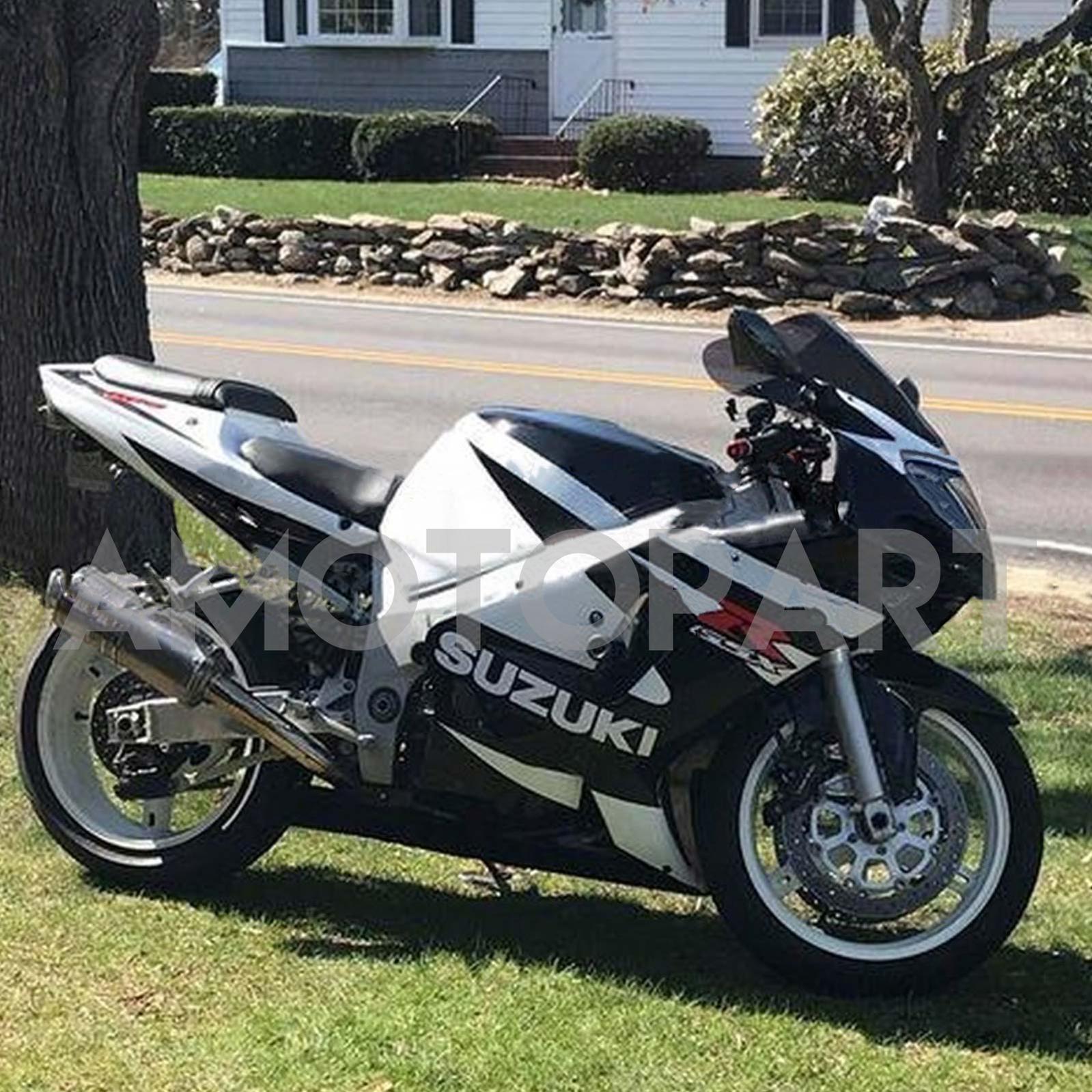 Amotopart Suzuki 2000-2002 GSXR1000 White Black Fairing Kit