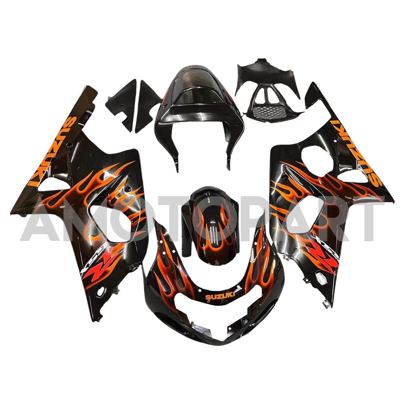 Amotopart Suzuki 2000-2002 GSXR1000 Black Orange Fairing Kit