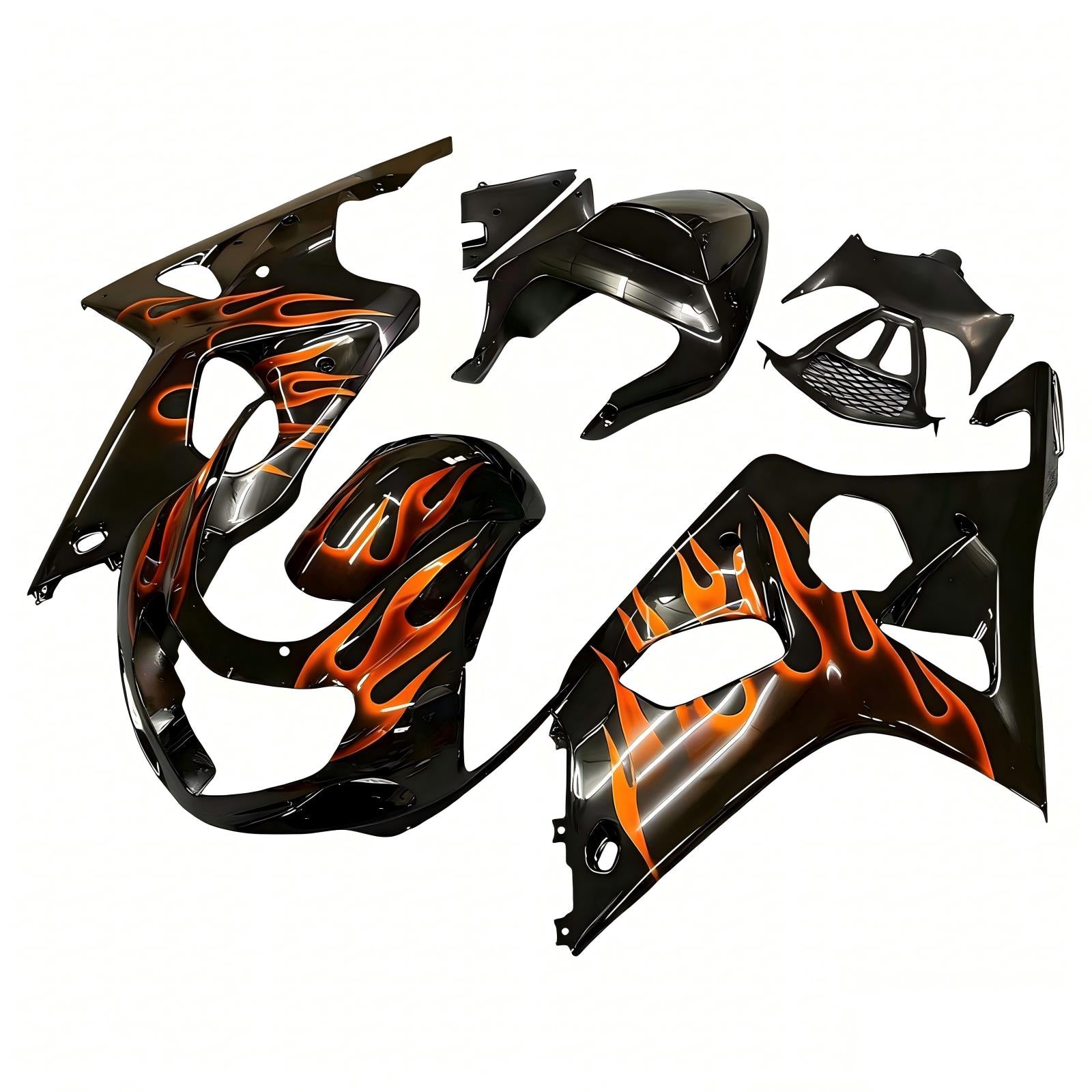 Amotopart Suzuki 2000-2002 GSXR1000 Black Orange Fairing Kit