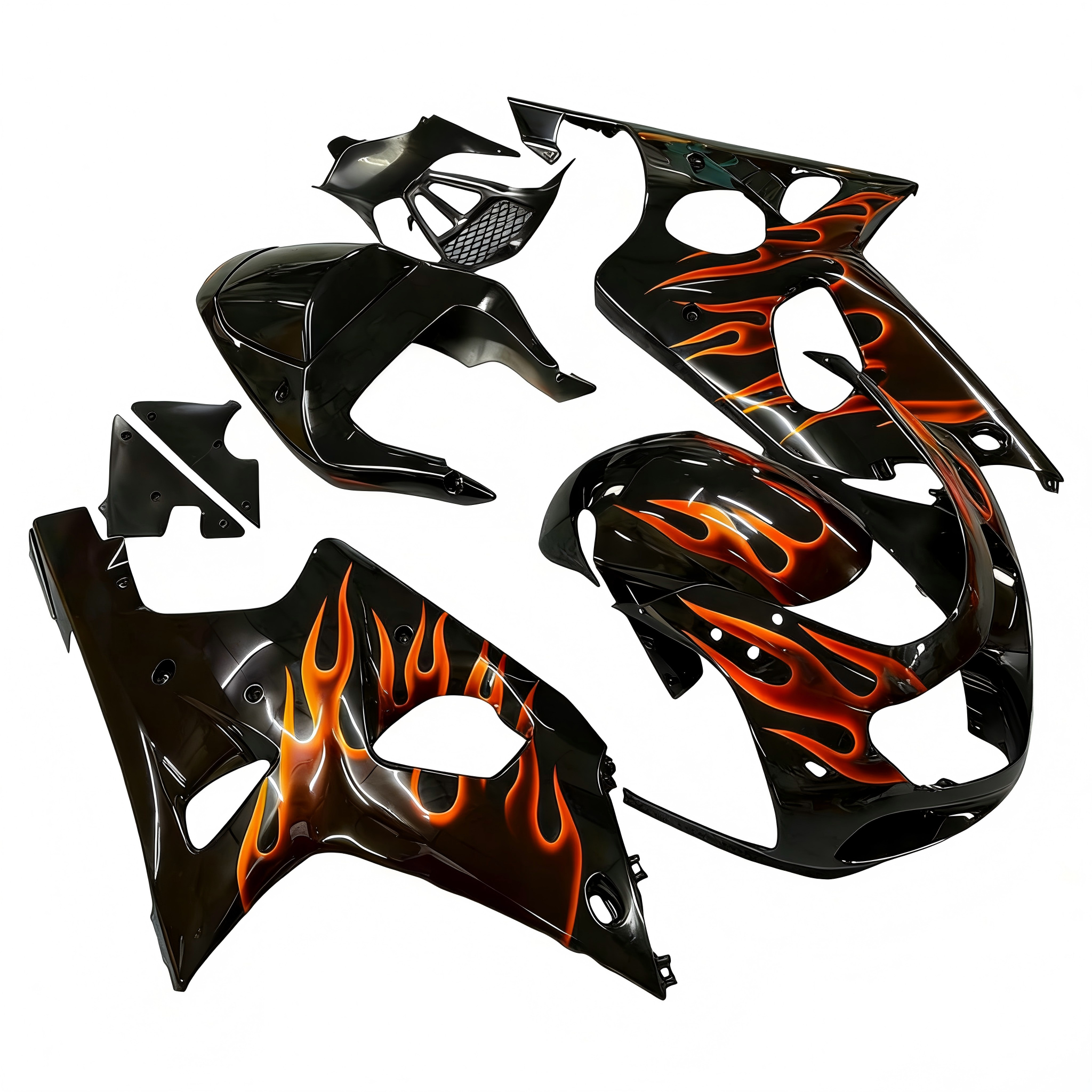 Amotopart Suzuki 2000-2002 GSXR1000 Black Orange Fairing Kit