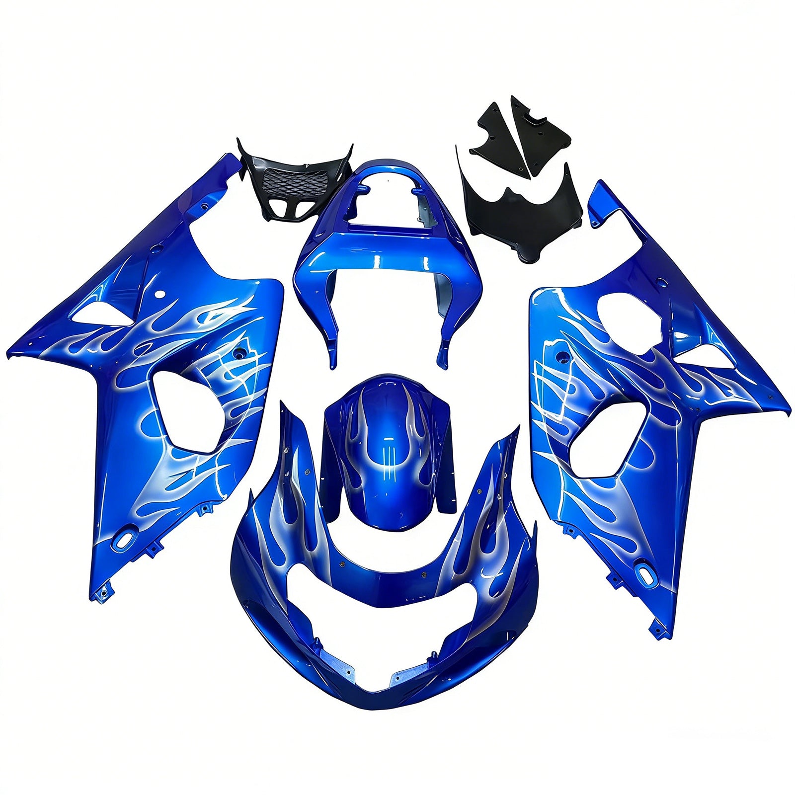 Amotopart 2000-2002 K1 K2 GSXR1000 Suzuki Kit carenatura fiamma blu e bianco