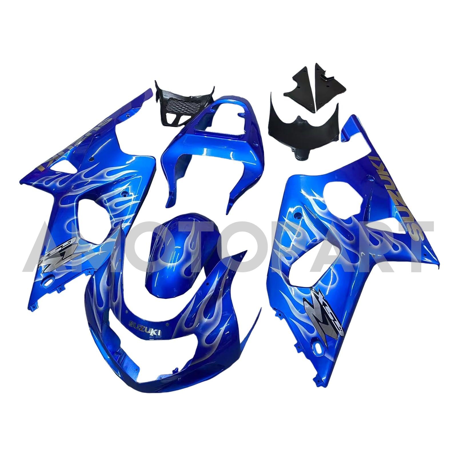 Amotopart 2000-2002 K1 K2 GSXR1000 Suzuki Blue&White Flame Fairing Kit