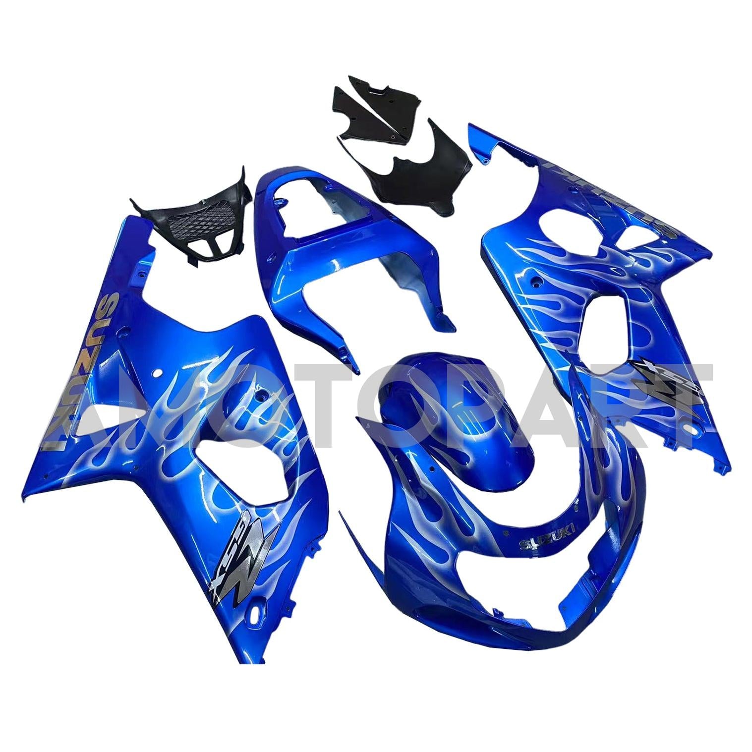 Amotopart 2000-2002 K1 K2 GSXR1000 Suzuki Blue&White Flame Fairing Kit