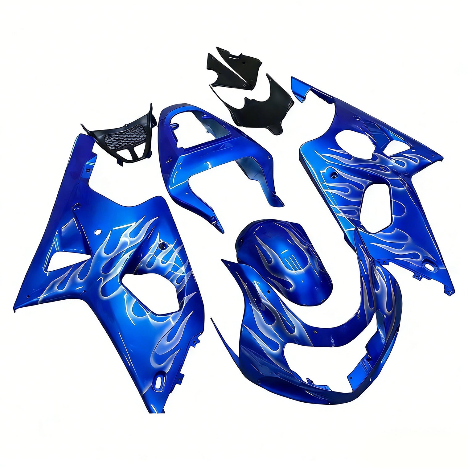 Amotopart 2000-2002 K1 K2 GSXR1000 Suzuki Blue&White Flame Fairing Kit