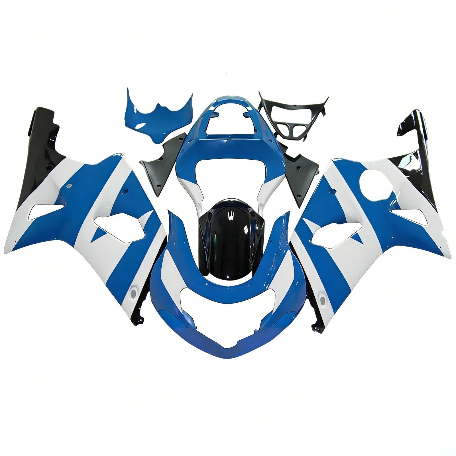 Amotopart 2000-2002 K1 K2 GSXR1000 Suzuki Blue & White Style3 Fairing Kit