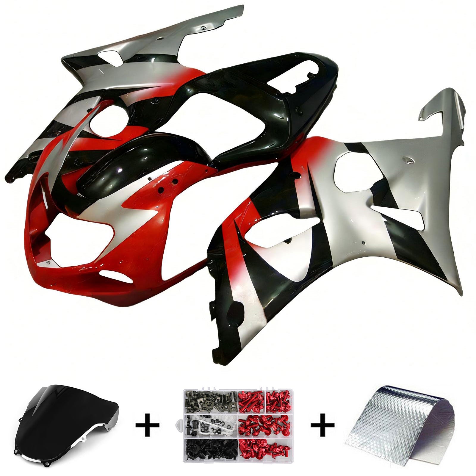 Amotopart 2000-2002 Suzuki GSXR1000 Kit de carenado negro