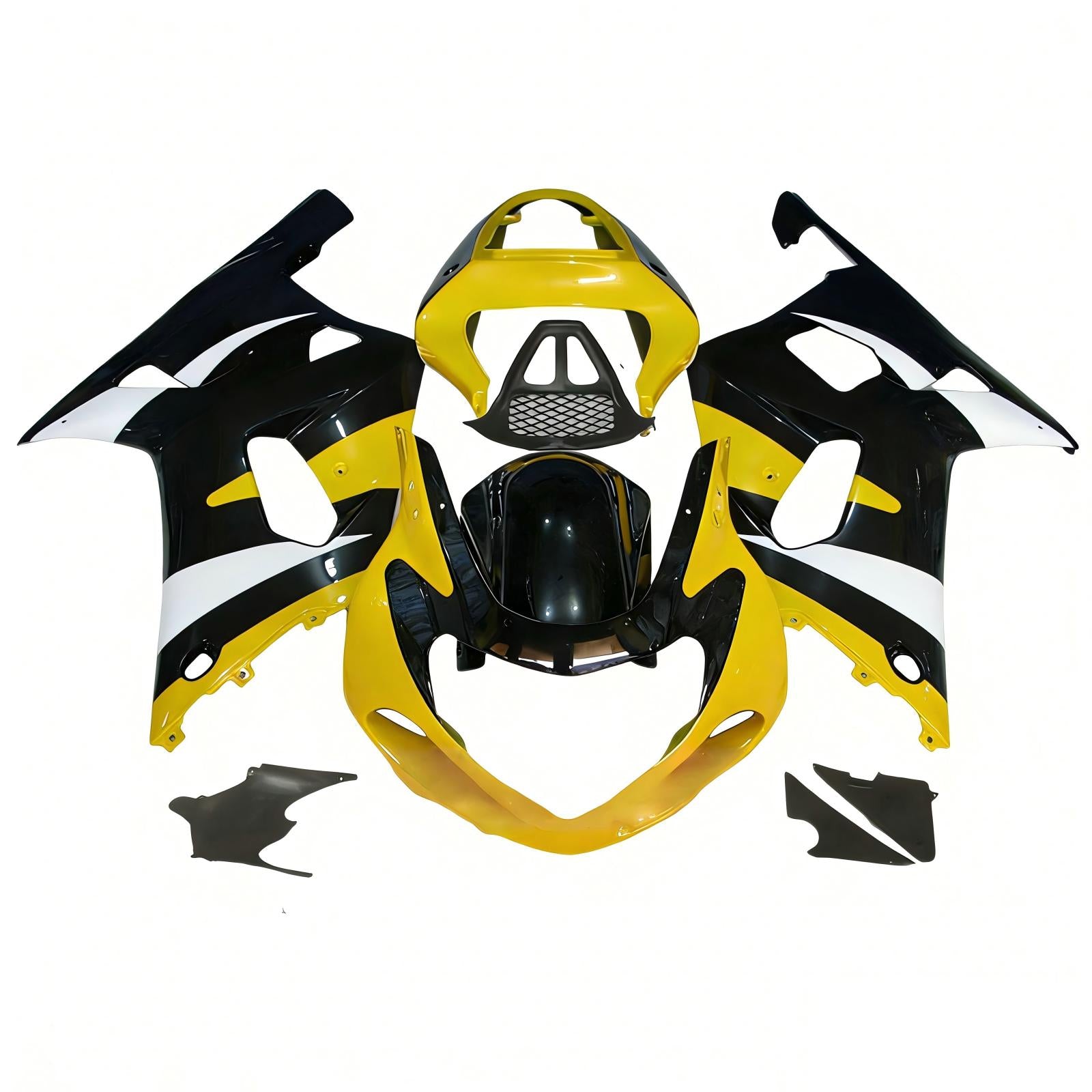 Amotopart 2000-2002 K1 K2 GSXR1000 Suzuki Black&Yellow Style3 Fairing Kit