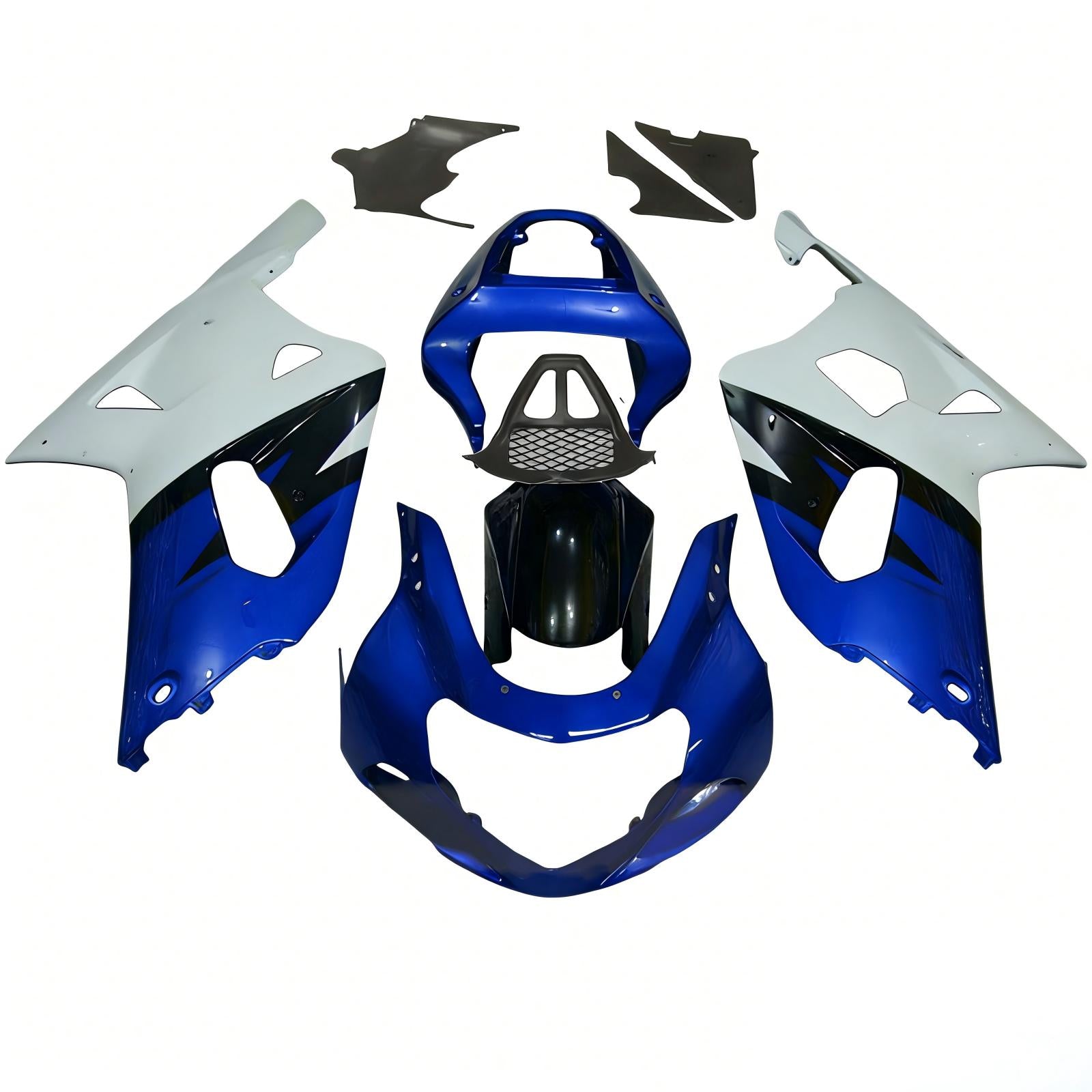 Amotopart 2000-2002 K1 K2 GSXR1000 Suzuki Blue & White Style5 Fairing Kit