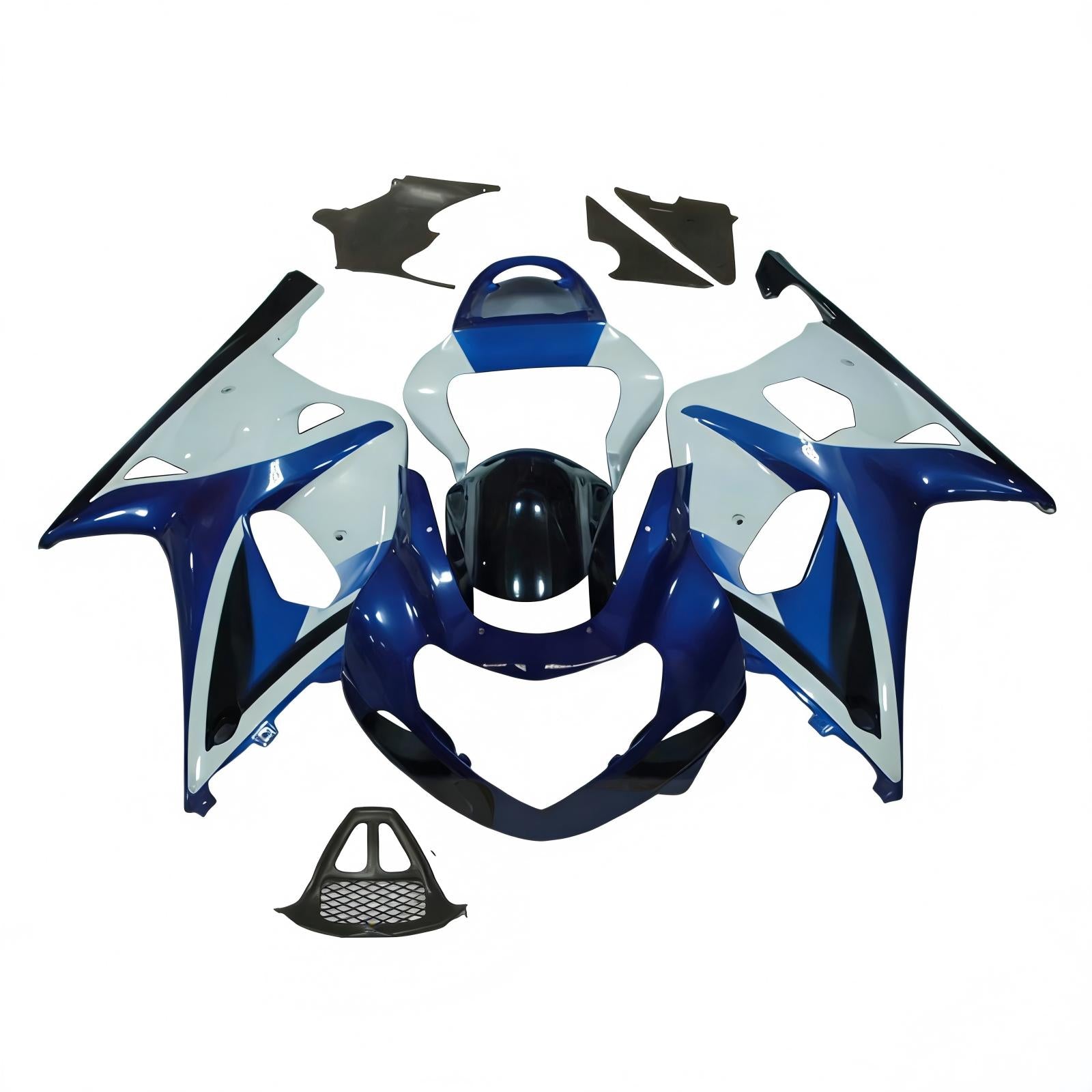 Amotopart 2000-2002 K1 K2 GSXR1000 Suzuki Bleu&Kit de carénage blanc Style4