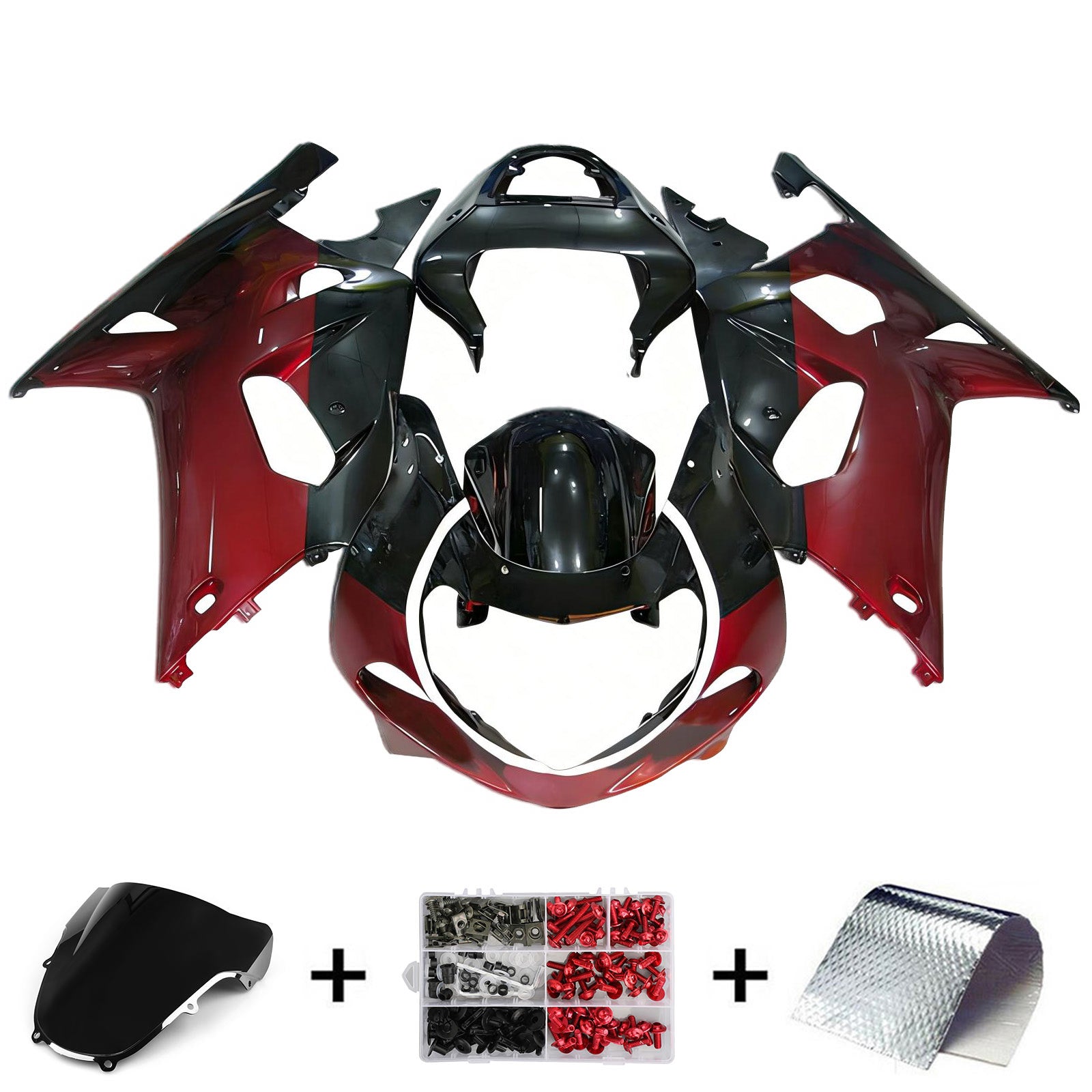 Amotopart 2000-2002 K1 K2 GSXR1000 Suzuki Red&Black Fairing Kit