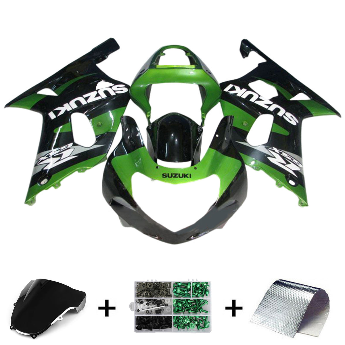 Amotopart 2000-2002 K1 K2 GSXR1000 Suzuki Black&Green Fairing Kit