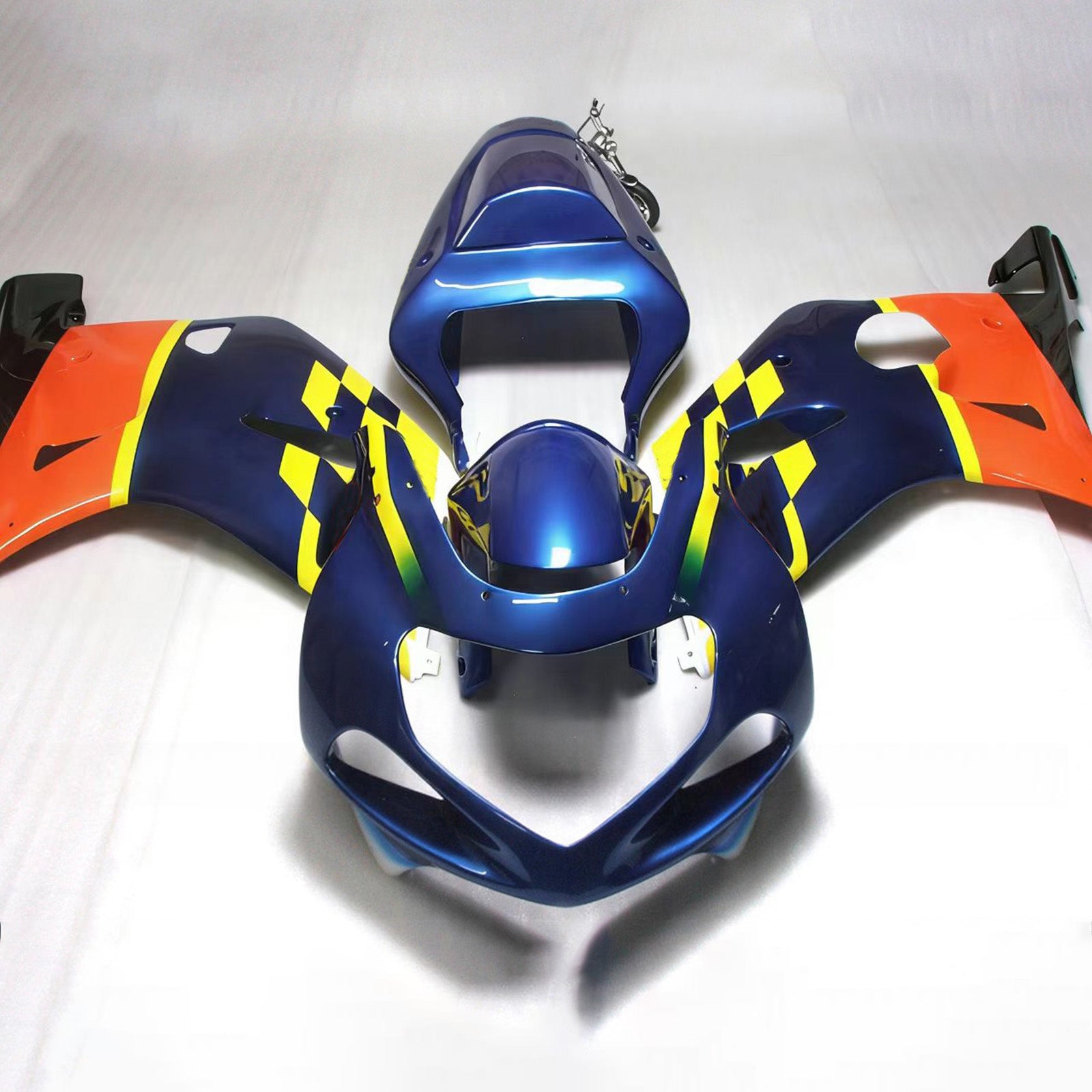 Amotopart 2000-2002 Suzuki GSXR1000 Blue Yellow Orange Fairing Kit