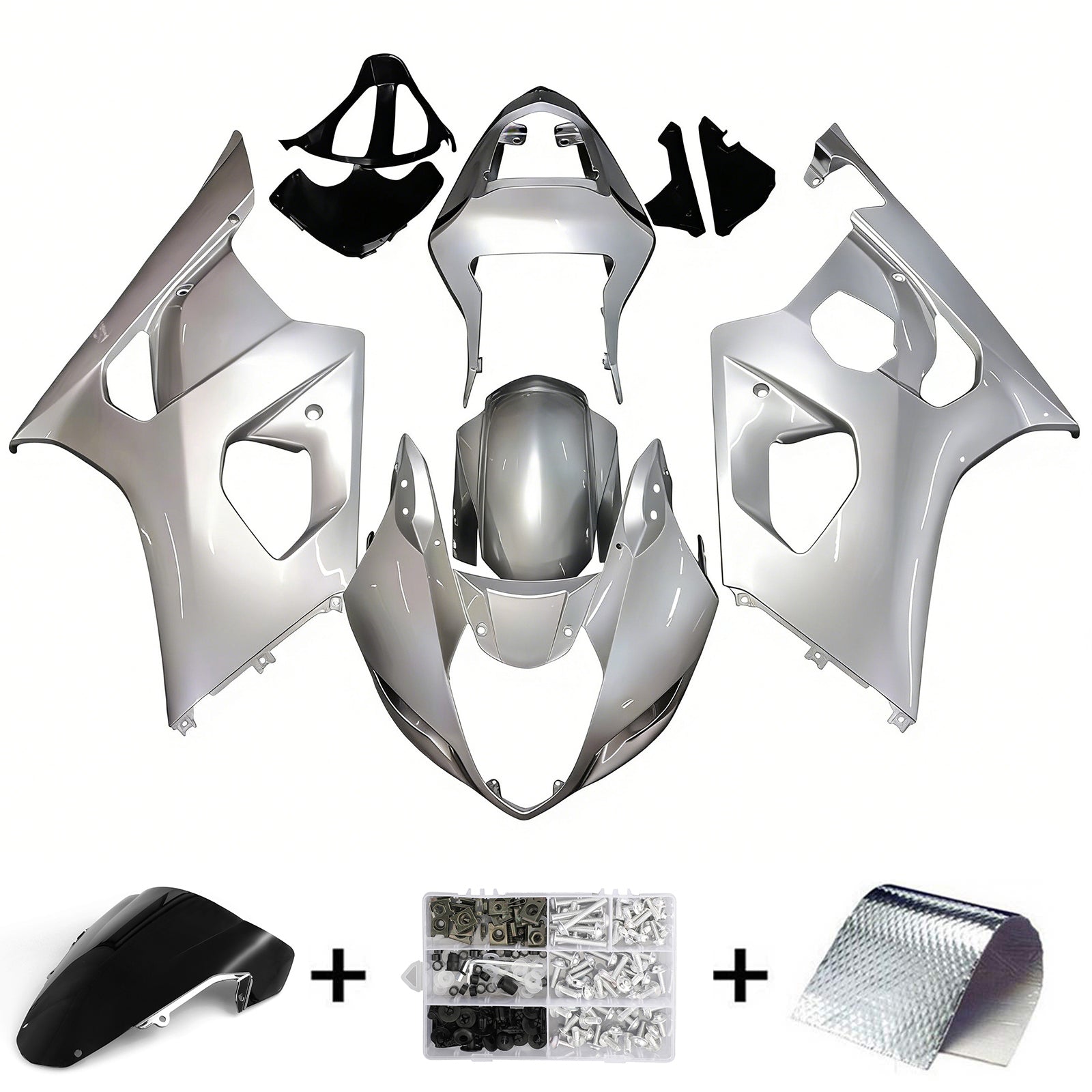 Amotopart 2003-2004 Suzuki GSXR1000 Sliver Fairing Kit