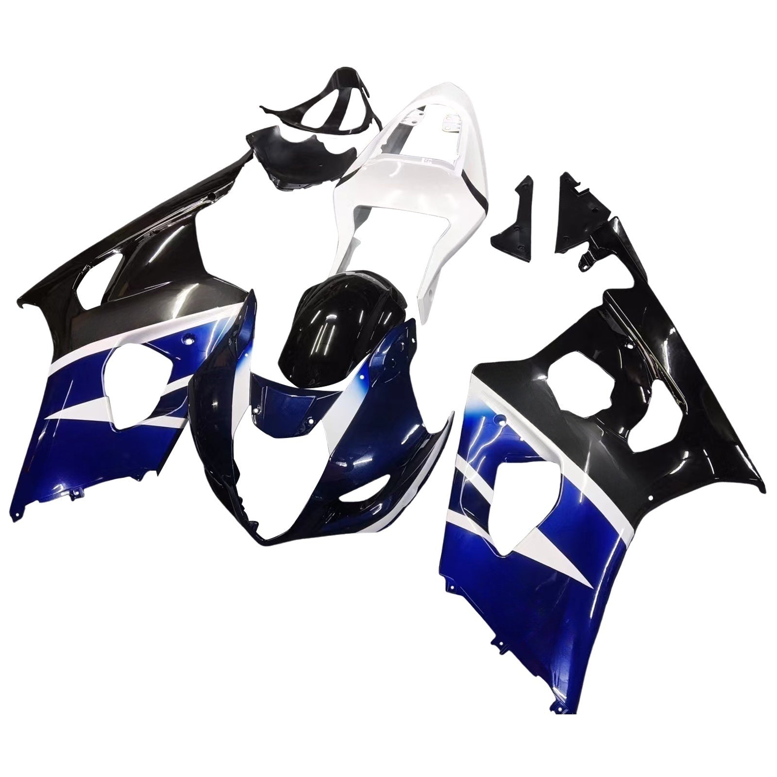 Amotopart 2003-2004 Suzuki GSXR1000 Fairing Multi Blue&White Kit