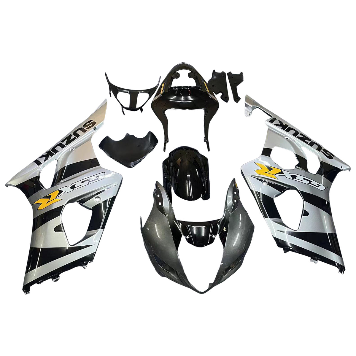 Amotopart 2003-2004 Kit carena Suzuki GSXR1000 nero e grigio