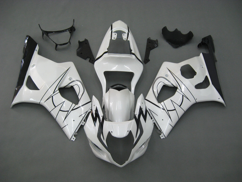 Amotopart 2003-2004 Suzuki GSXR1000 Fairing White Kit