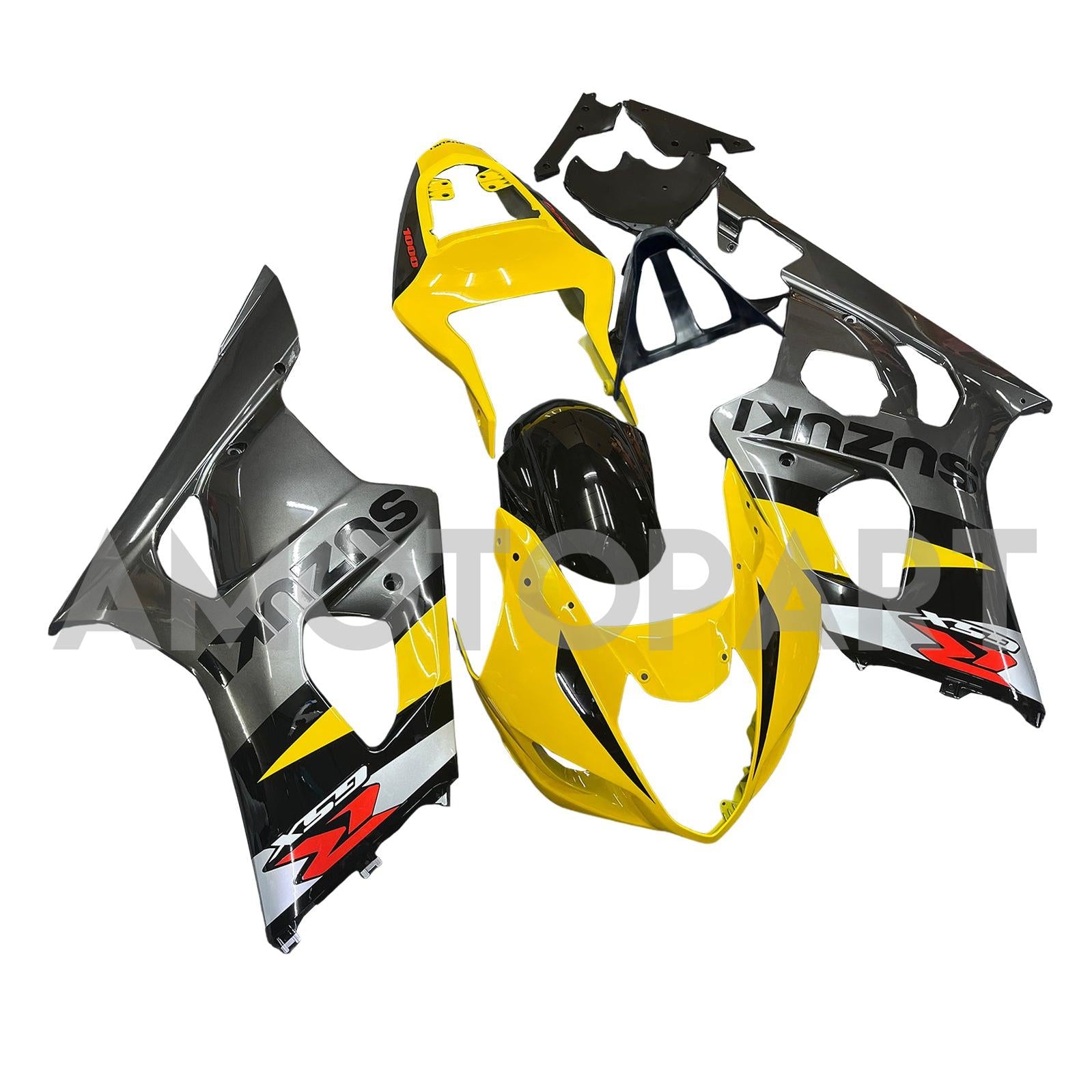 Amotopart 2003–2004 Suzuki GSXR1000 Verkleidung, Gelb&Schwarzes Kit