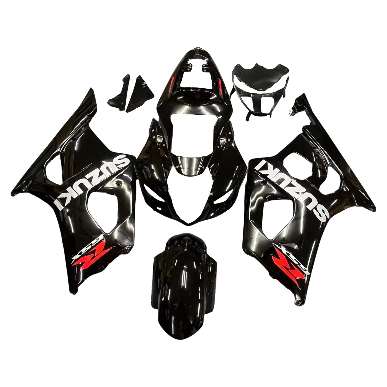 Amotopart 2003–2004 Suzuki GSXR1000 Verkleidung, schwarzes Kit