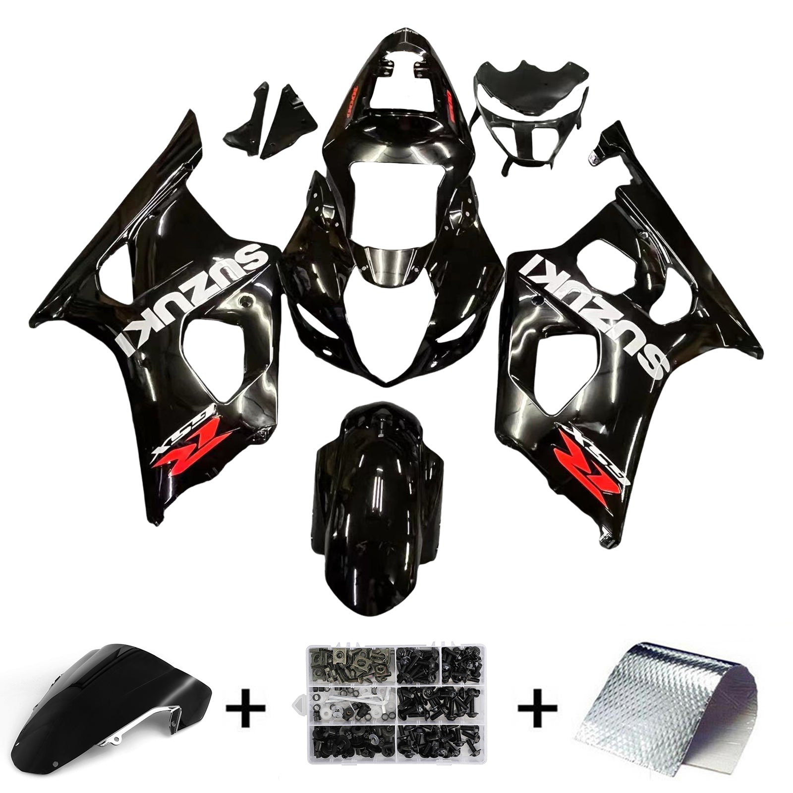 Kit de carénage noir Amotopart 2003-2004 Suzuki GSXR1000