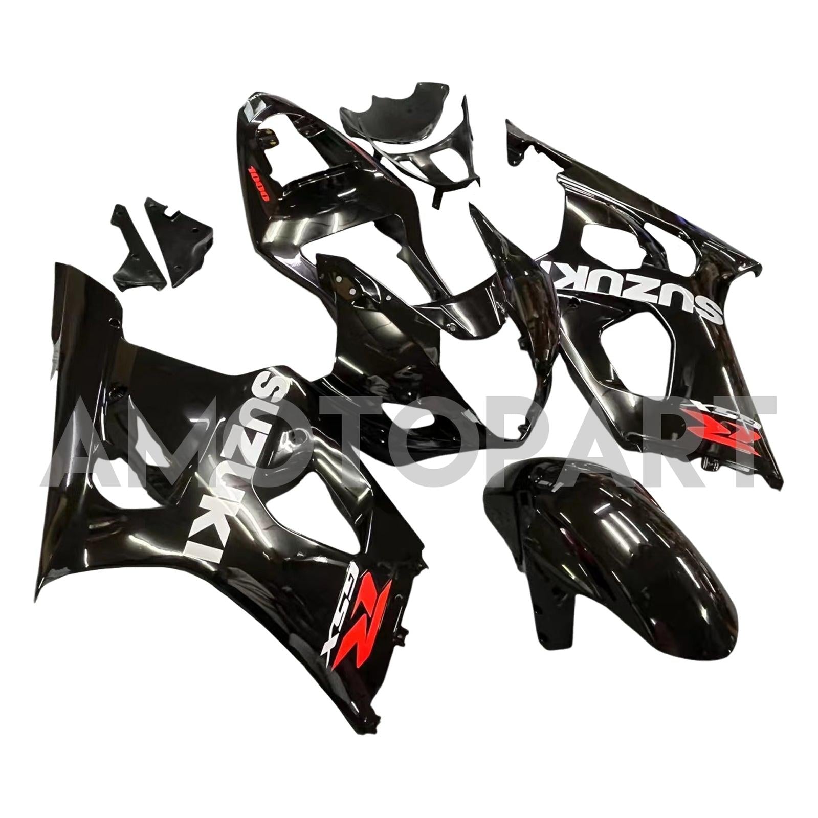 Amotopart 2003-2004 Suzuki GSXR1000 Fairing Black Kit