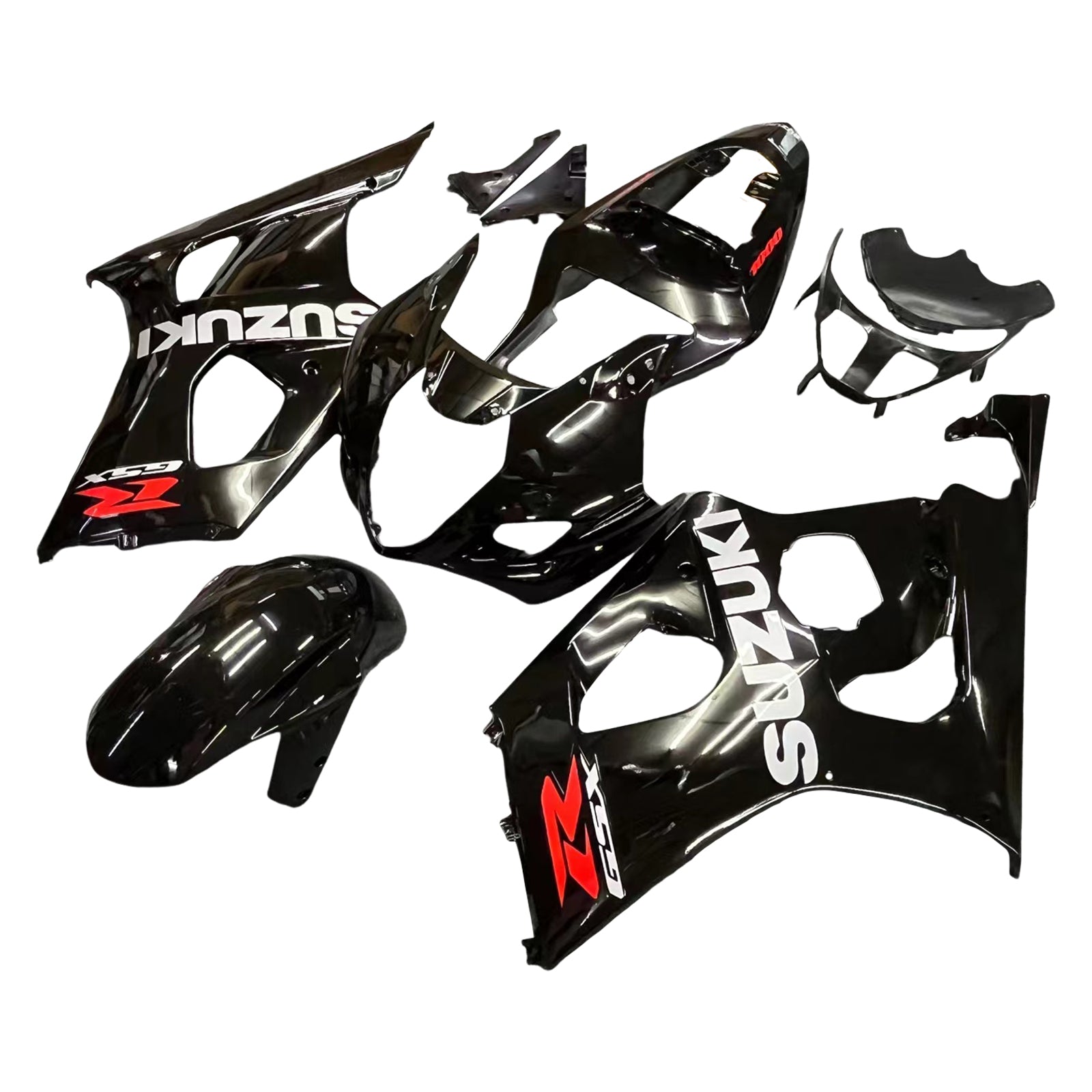 Amotopart 2003–2004 Suzuki GSXR1000 Verkleidung, schwarzes Kit