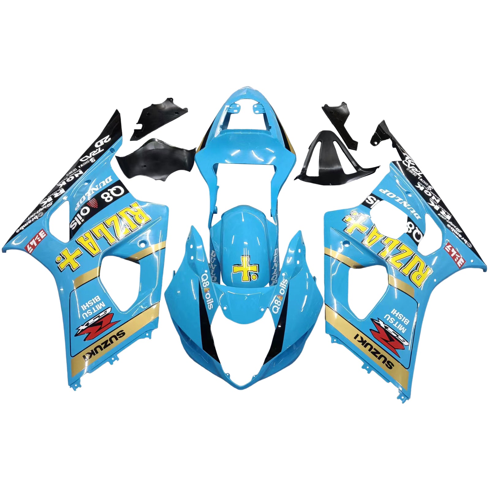 Amotopart 2003-2004 Suzuki GSXR1000 Fairing Multi Blue Kit