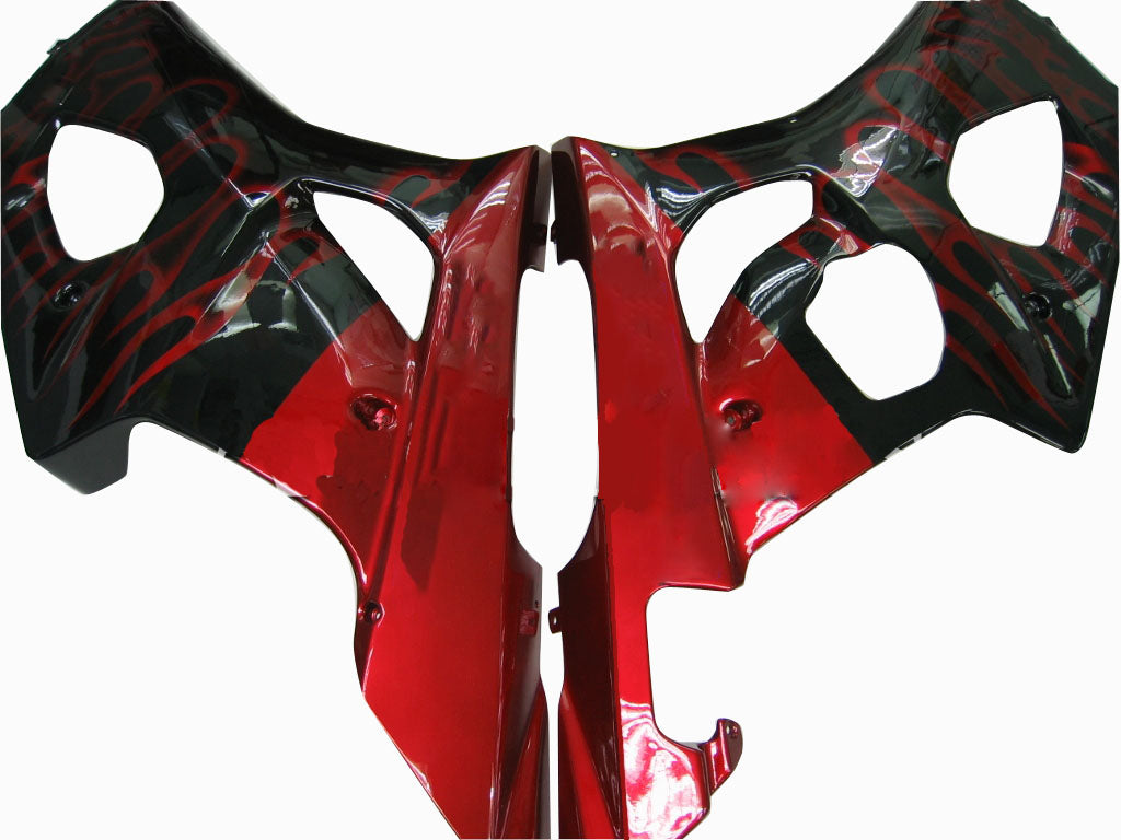 Amotopart 2003-2004 Suzuki GSXR1000 Fairing Black&Red Flame Kit
