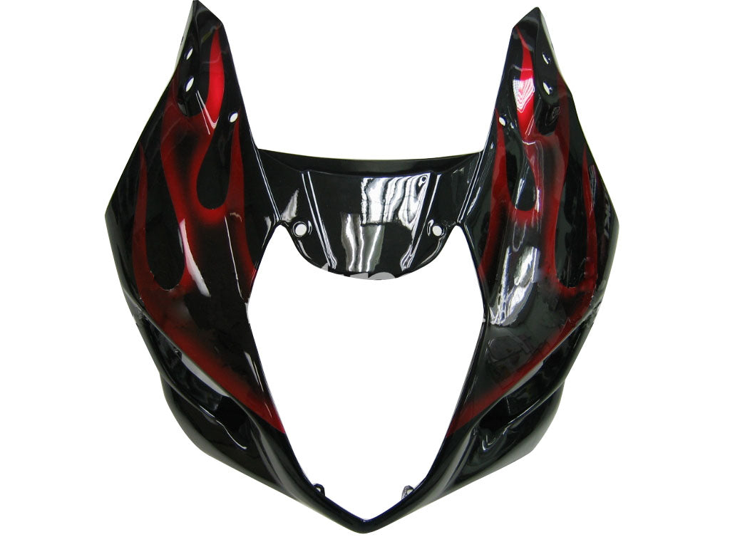 Amotopart 2003-2004 Suzuki GSXR1000 Fairing Black&Red Flame Kit