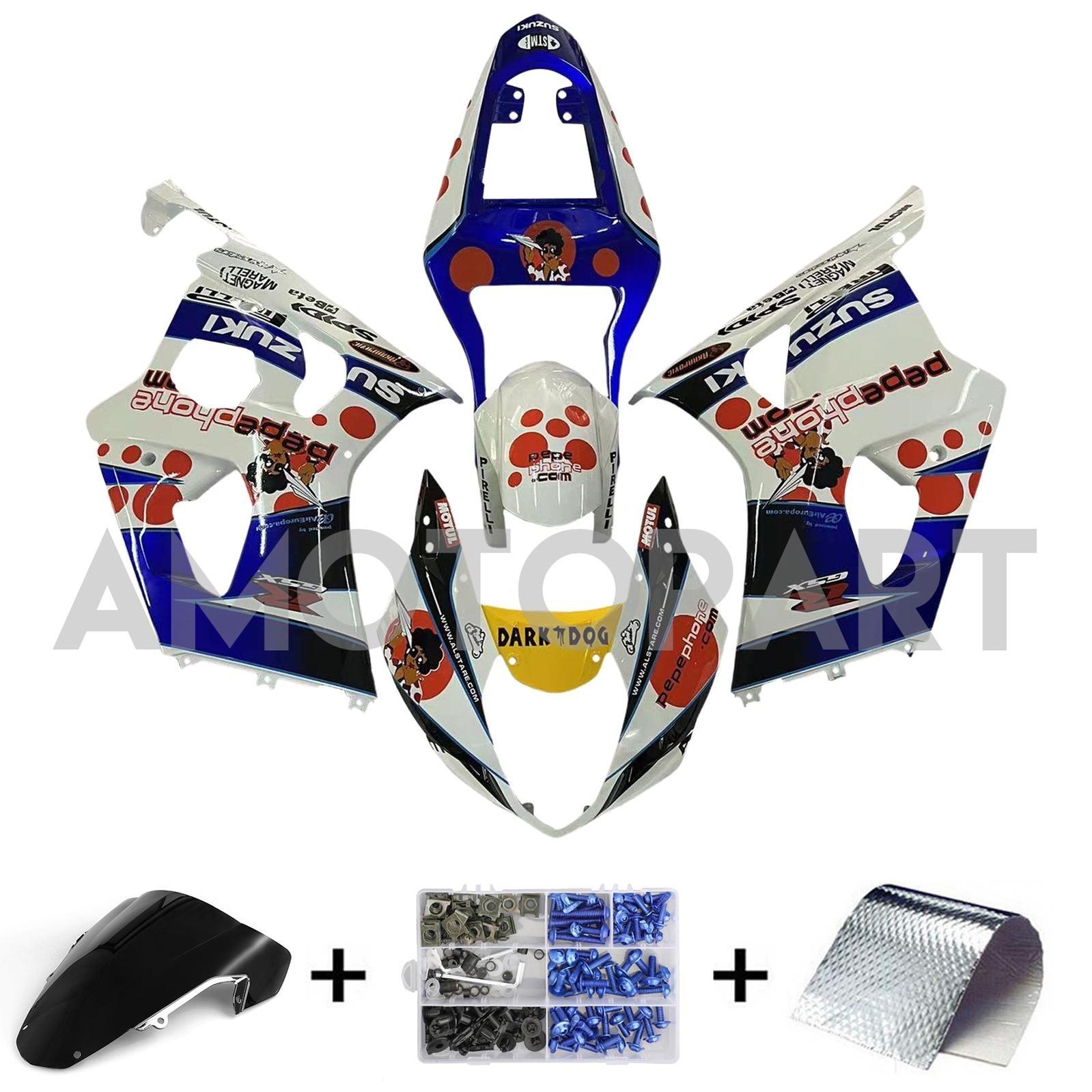 Amotopart 2003-2004 Suzuki GSXR1000 Fairing Multi Kit