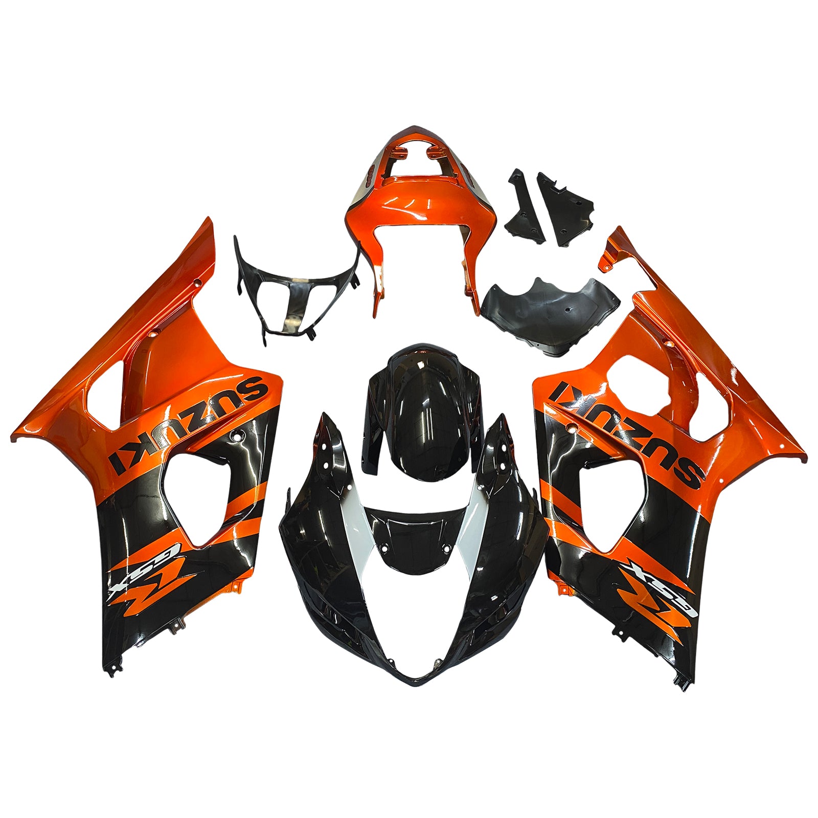 Amotopart 2003–2004 Suzuki GSXR1000 Verkleidung, Orange und Schwarz