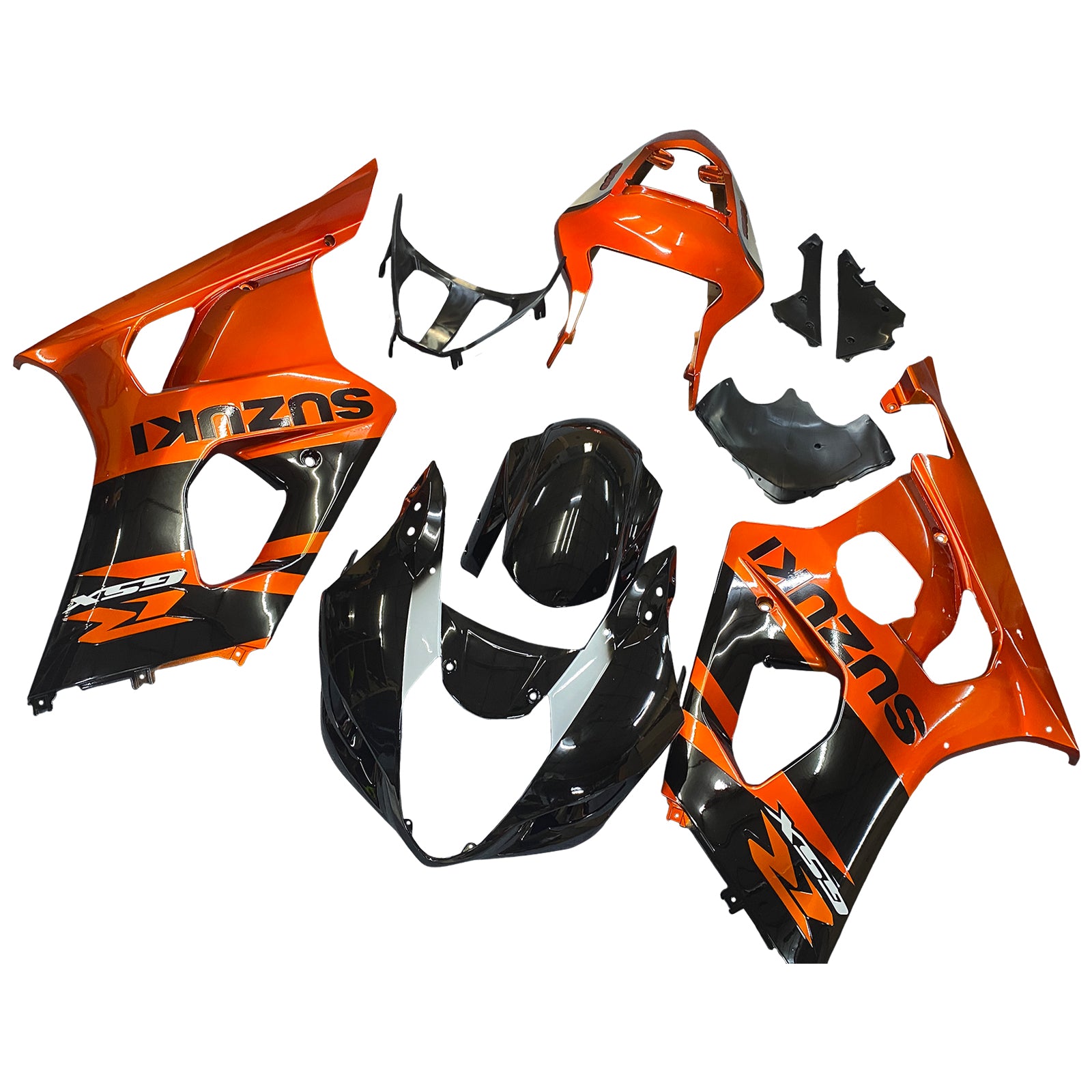 Amotopart 2003-2004 Suzuki GSXR1000 Kit de carenado naranja y negro