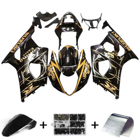 Amotopart Suzuki 2003-2004 GSXR1000 Black Golden Fairing Kit