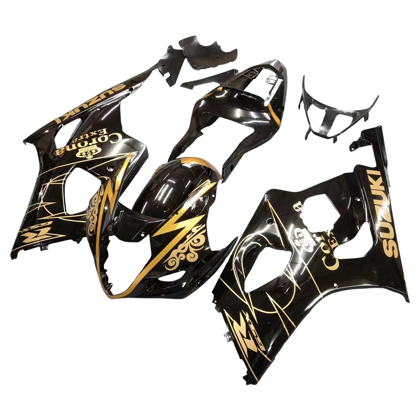 Amotopart Suzuki 2003-2004 GSXR1000 Black Golden Fairing Kit