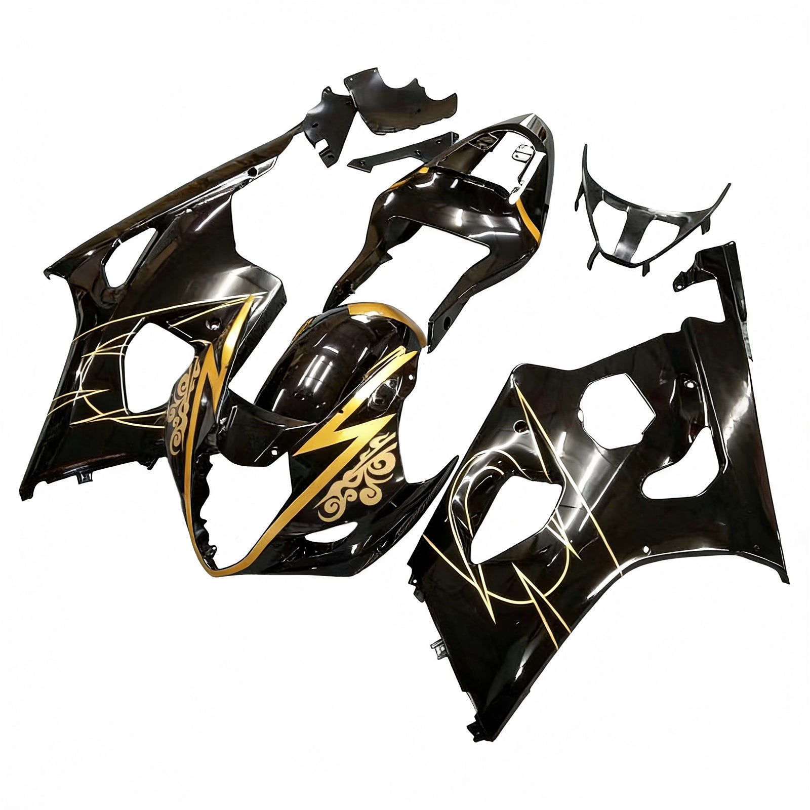 Amotopart Suzuki 2003-2004 GSXR1000 Black Golden Fairing Kit