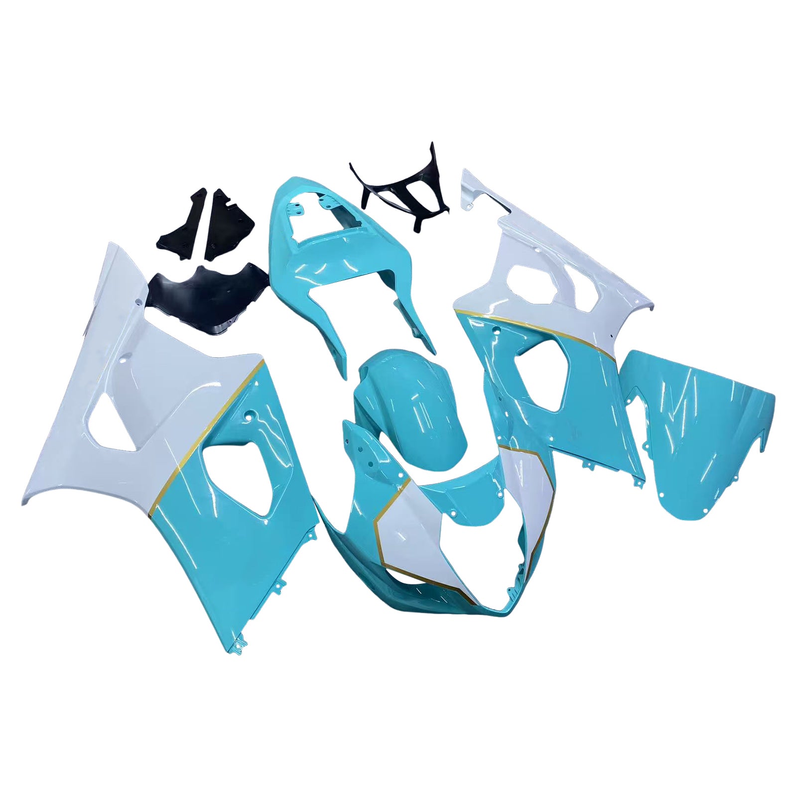 Amotopart Suzuki 2003-2004 GSXR1000 Blu con kit carenatura bianca