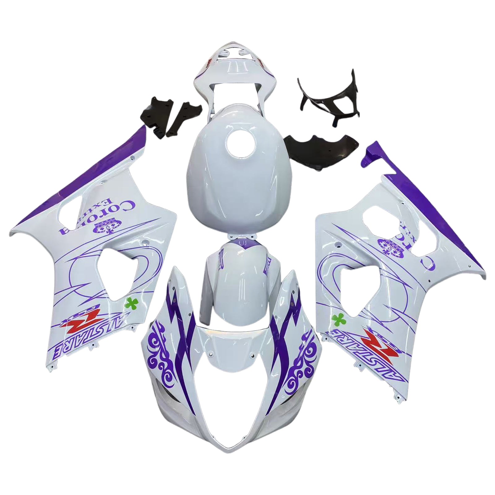 Amotopart 2003-2004 K3 Suzuki GSXR1000 White&Purple Fairing Kit