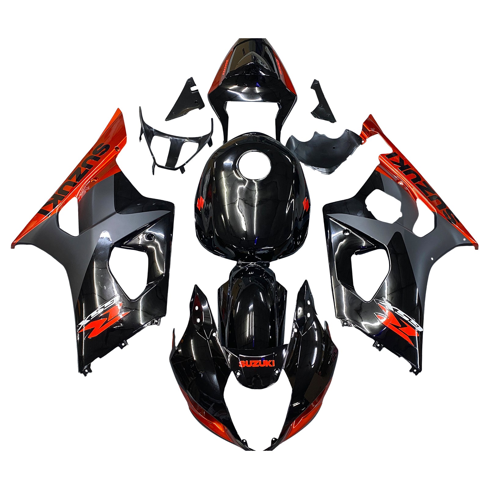 Amotopart 2003-2004 K3 Suzuki GSXR1000 Gloss Black & Red Fairing Kit