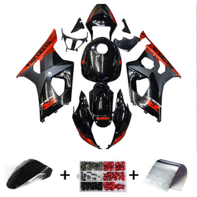 Amotopart 2003-2004 K3 Suzuki GSXR1000 Kit de carenado negro brillante y rojo