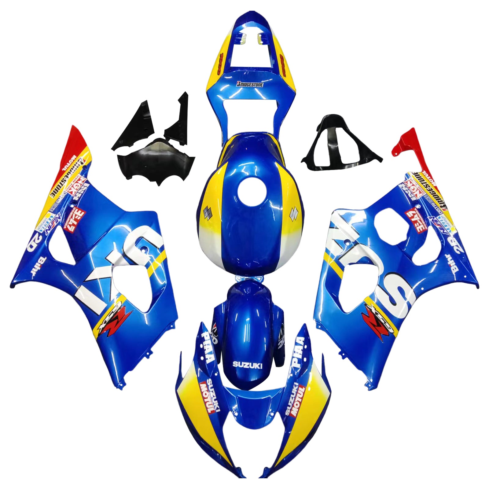 Amotopart 2003-2004 K3 Suzuki GSXR1000 Blue&Yellow Fairing Kit