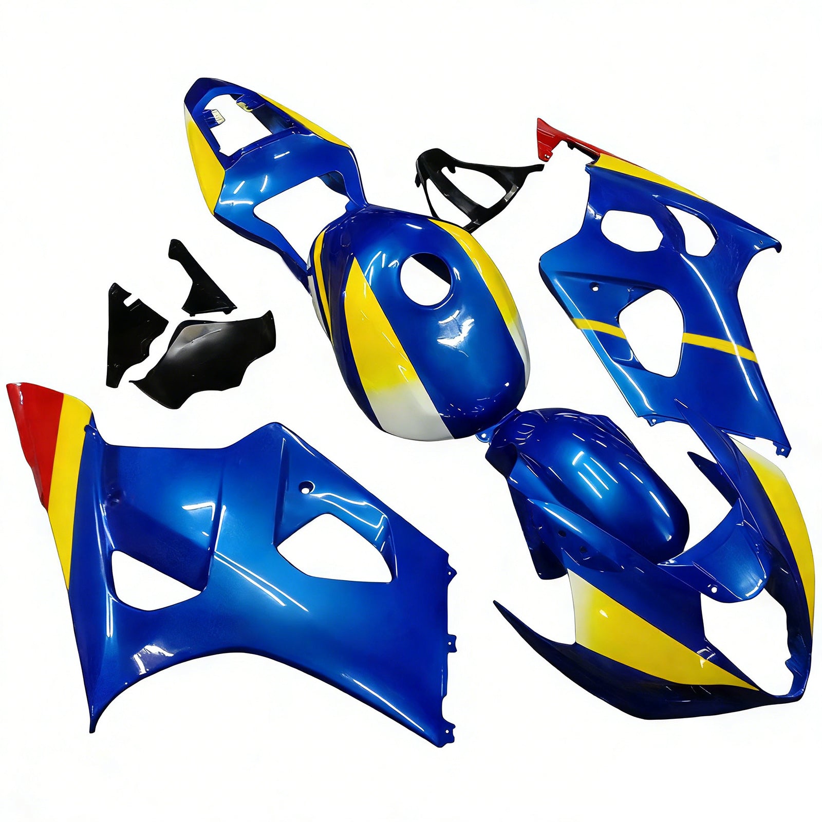 Amotopart 2003-2004 K3 Suzuki GSXR1000 Blue & Yellow Fairing Zestaw