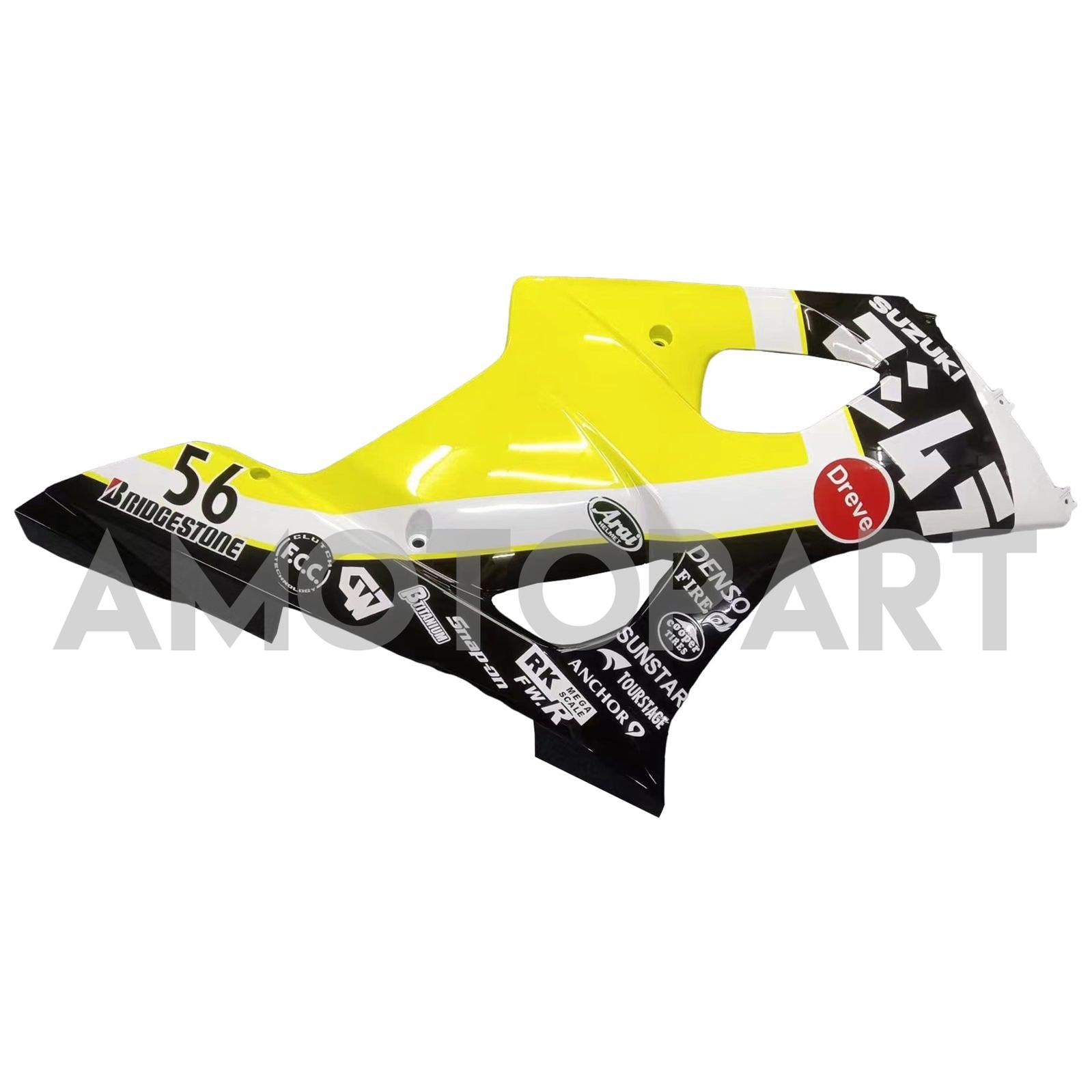 Amotopart 2003-2004 K3 スズキ GSXR1000 ホワイト&イエロー 日本製フェアリングキット