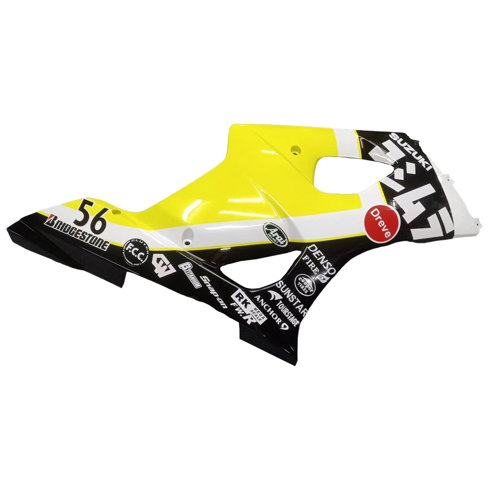 Amotopart 2003-2004 K3 Suzuki GSXR1000 Kit carenatura giapponese bianco e giallo