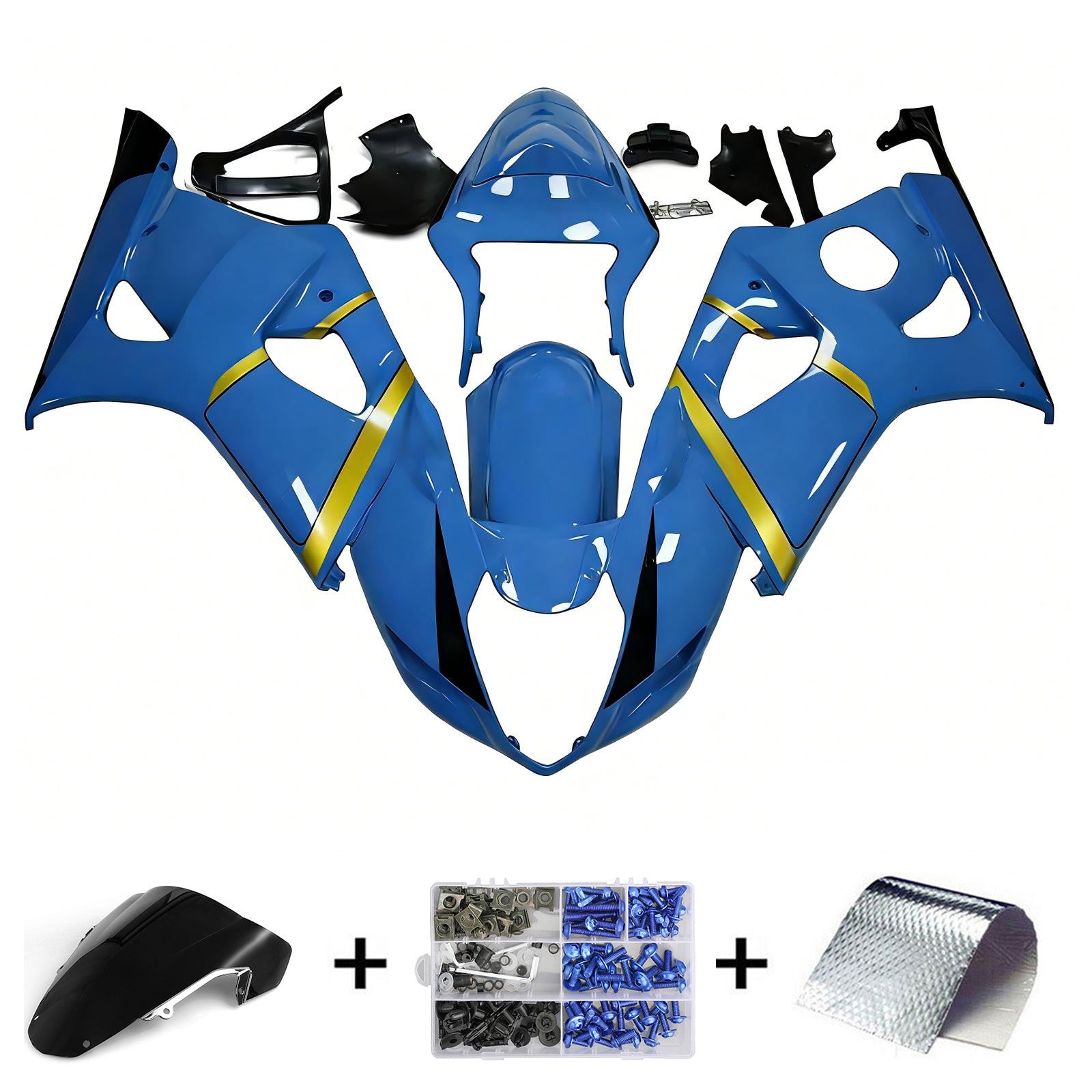 Amotopart 2003-2004 K3 GSXR1000 Suzuki blu con accenti gialli carenatura